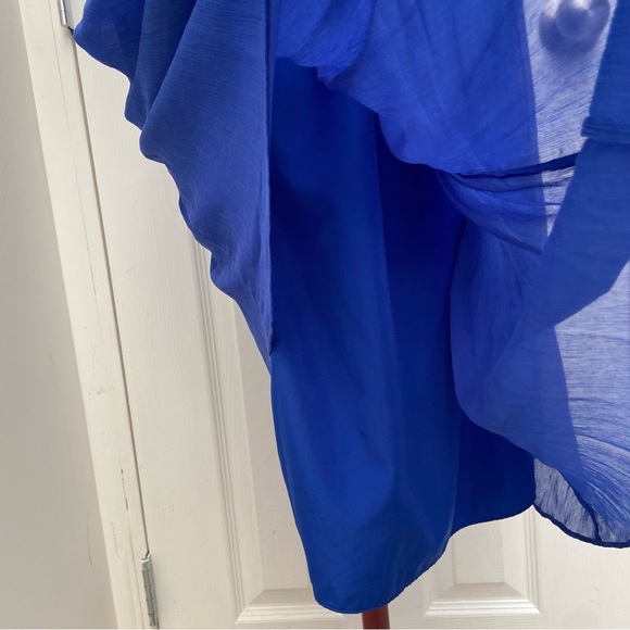 J.Crew women royal blue 100% silk, lined sleeves less midi dress. Size 6. Used. - Picture 9 of 9